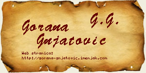 Gorana Gnjatović vizit kartica